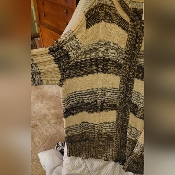 JMS Just My Size 3X Hoodie Sweater Zip Up Front Brown & Beige Long Sleeve - Picture 4 of 6